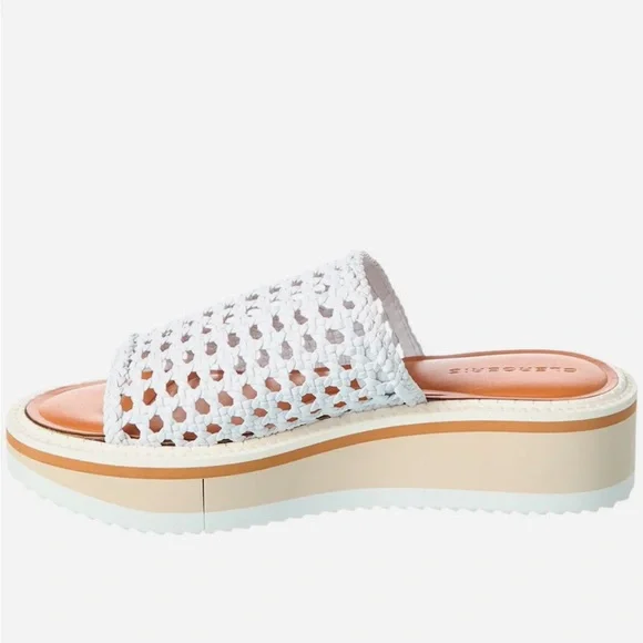 🤍CLERGERIE FAUSTA LEATHER PLATFORM SANDALS IN WHITE 39 9